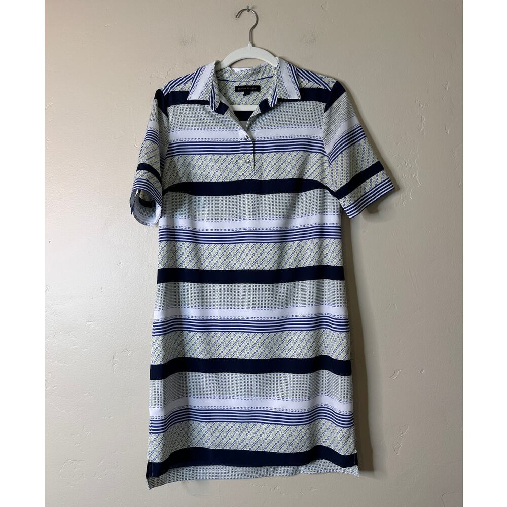 Banana Republic Polo Shirt Dress Striped Geometric Pattern Small